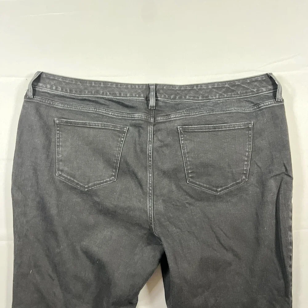 St John's Bay Jeans Womens 24W Black Denim Cotton Stretch High Rise Straight Leg